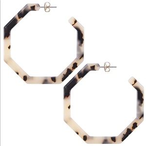 NWOT - Tortoise Acrylic Geometric Hoop Earrings – Lightweight Leopard Print
